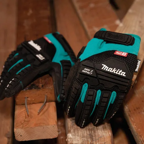 Vista 2 de Makita Guantes de demolición unisex con clasificación de impacto T 04276 Advanced ANSI 2