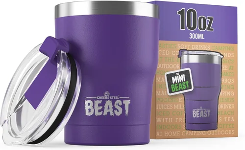 Vista 42 de Beast Vaso de 10 oz de Acero Inoxidable con Aislamiento al Vacío para Café y Hielo de Doble Pared Termo de Viaje (Blanco Ártico)