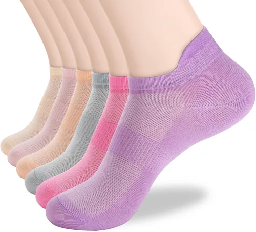 Vista 10 de ATBITER Calcetines de tobillo para mujer, delgados, atléticos, de corte bajo, con lengüeta en el talón, 6 pares 12 pares 4blanco+4negro+4gris
