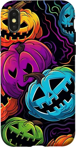 Vista 5 de Funda para iPhone 11 Pro Max Halloween Scary Pumpkin Graffiti