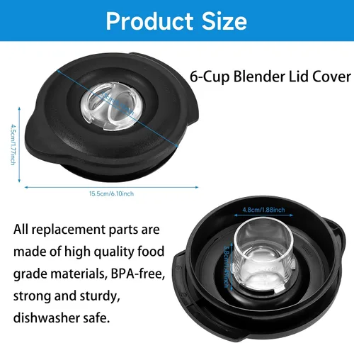 Vista 2 de Cubierta de tapa de licuadora de 6 tazas para tarro de licuadora Os-ter 124461-000-000 178891-000-000 apto para Os-ter Pro 1200 piezas de repuesto