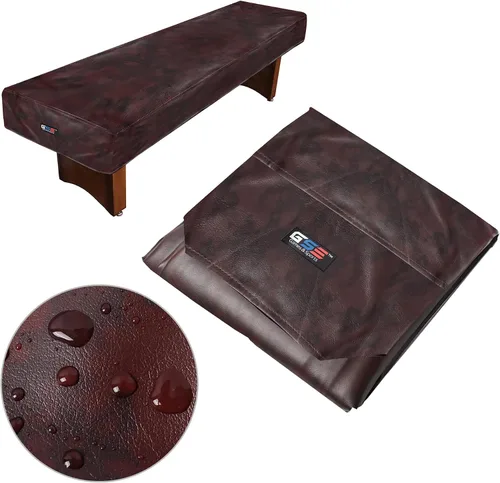 Vista 7 de GSE Games & Sports Expert 12' Cubierta de mesa de tejo de cuero sintético resistente de 12 pies en negro para accesorios de mesa de tejo Negro-12ft