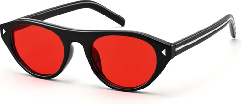 Vista 15 de AZorb Lentes de sol ovalados pequeños retro con diseño de ojo de gato para Tortuga/Marrón degradado