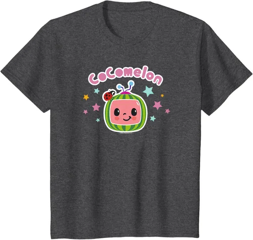 Vista 9 de CoComelon Camiseta clásica con logotipo de cara sonriente centrada, Negro