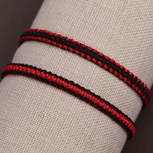 Vista 3 de 2 piezas de pulseras a juego de color rojo y negro para mejores amigos y parejas, regalo para cumpleaños, novio, novia, mejores amigos, amistades