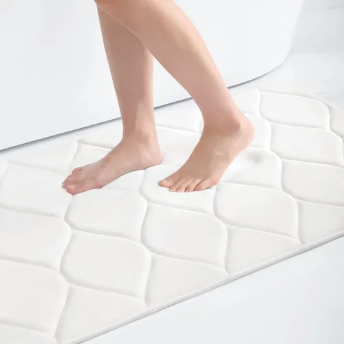 Vista 19 de Colorxy - Alfombra de baño de espuma viscoelástica, ultrasuave y antideslizante, absorbe el agua, lavable a máquina, tapete para suelos de ducha