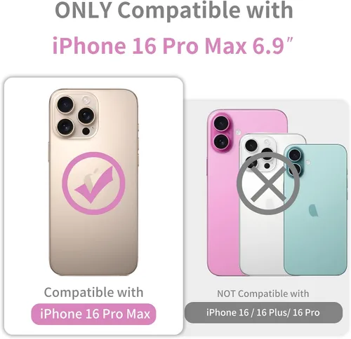 Vista 2 de JJGoo Compatible con iPhone 16 Pro Max Funda transparente, transparente a prueba de golpes, funda protectora trasera de policarbonato duro
