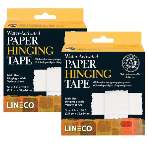 Vista 8 de Lineco, Archival - Cinta adhesiva de papel activado por agua, sin ácidos con pH neutro, para bisagras de fotos artísticas, 1 pulgada x 130 pies