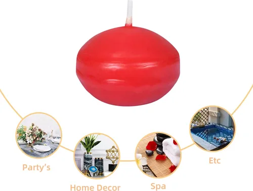 Vista 7 de Zest Candle Velas flotantes de 24 piezas, 1.75 pulgadas, rojo rubí