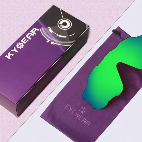 Vista 7 de Kygear 12MM Glare Proof Replacement Lenses Fits For Oakley OO9290 Jawbreaker Sunglasses