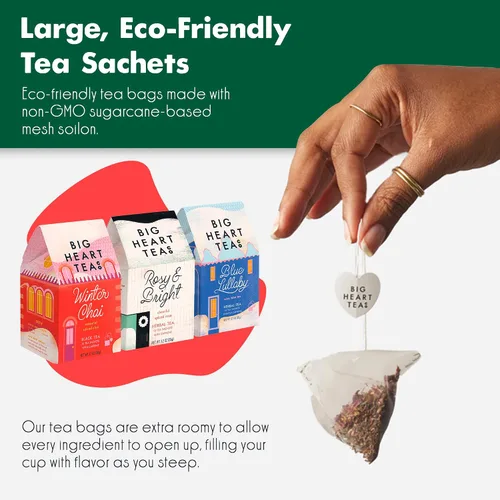 Vista 2 de Lingtoolator Co. - Juego de regalo de bolsas de té para vacaciones, certificado orgánico, té de hierbas ayurvédicas, lotes pequeños de hierbas