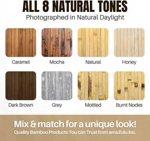 Vista 4 de Paneles de bambú natural – Paneles de revestimiento de pared flexibles para decoración de sala de estar, azulejos de techo y cocinas al aire libre