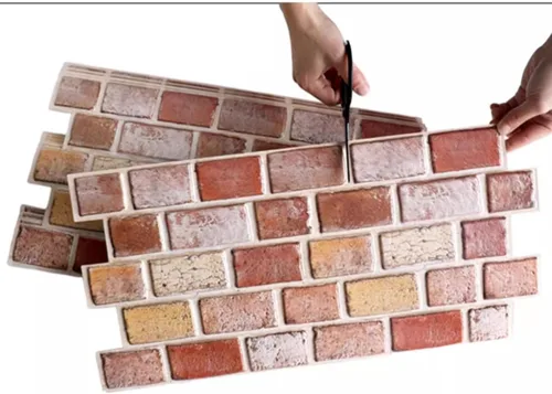 Vista 4 de SOVORM Paquete de 10 paneles de pared 3D de ladrillo sintético para despegar y pegar en marrón rojo, papel tapiz autoadhesivo para decoración