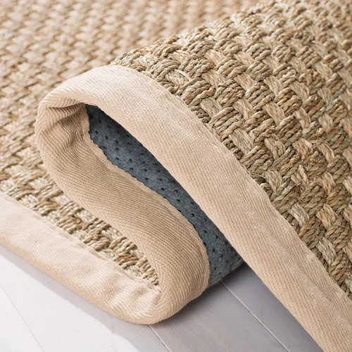 Vista 5 de SAFAVIEH Natural Fiber Collection NF114A - Alfombra de pasillo de hierba marina con patrón de tejido de cesta y borde, de 2 pies 6 pulgadas x 16