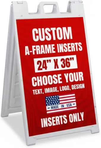 Vista 22 de BCB Print - Insertos de letrero personalizados con marco A - Paneles de plástico duraderos y resistentes a la intemperie Insertos de impresión