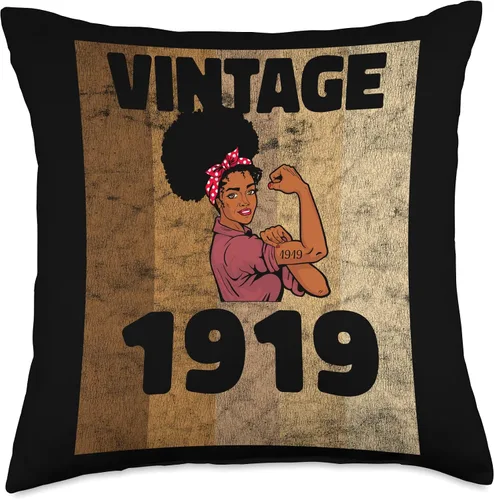 Vista 4 de Black Pride Melanin Queen African American Gifts Vintage 1919 Limited Edition 104th Birthday Afro Girls Women - Almohada de 16 x 16 pulgadas
