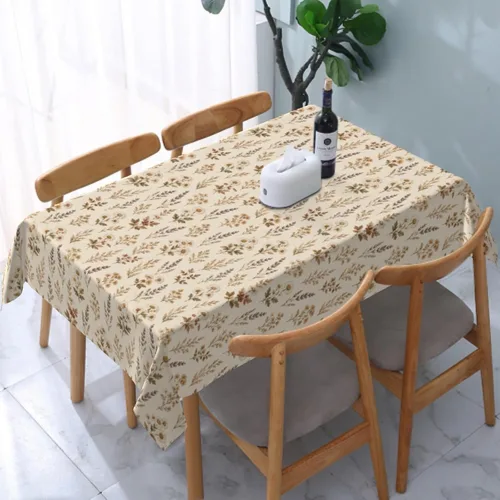 Vista 26 de Cafl Mantel retro con diseño de girasol de los años 70, sin arrugas, para picnic, cocina, vacaciones, comedor, rectangular, poliéster lavable