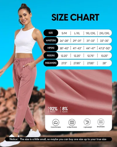 Vista 5 de Pantalones deportivos con bolsillos para mujer, para descansar, yoga, entrenamiento, correr, pantalones casuales, paquete de 3