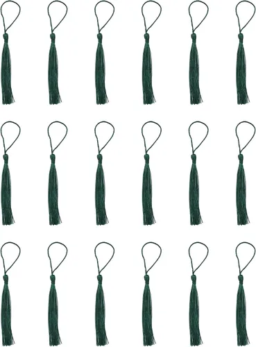 Vista 11 de SOWAKA 30 piezas de mini borlas suaves con lazo para manualidades, proyectos de manualidades, aretes, fabricación de joyas, recuerdo, graduación