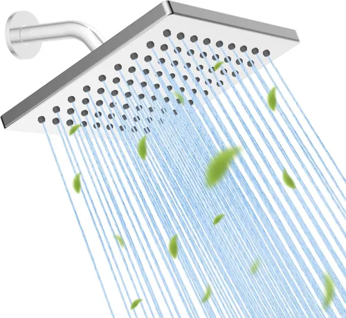 Vista 12 de Hibbent Cabezal de ducha filtrado de metal, cabezal de ducha de lluvia de alta presión de 6 pulgadas, filtro de ducha de 20 etapas para suavizador