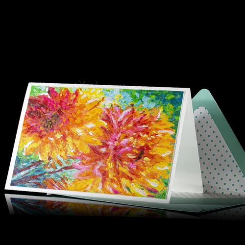 Vista 3 de Original Hand Painted Greeting Card, Flowers