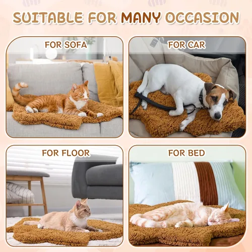 Vista 7 de Paquete de 3 camas autocalentables para mascotas con forma de hoja, autocalentable, tapete térmico lavable para erizo, conejo, planeador de azúcar