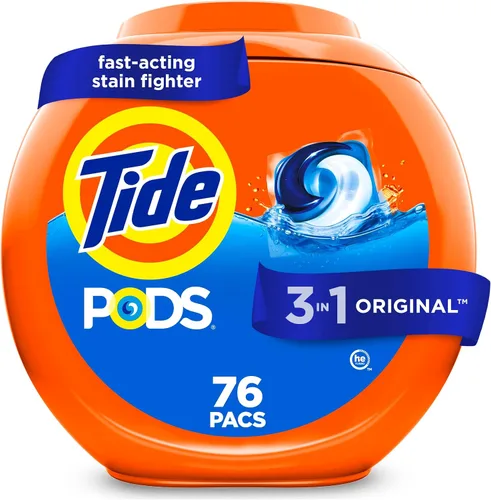 Vista 33 de Tide PODS detergente para ropa en cápsulas, removedor de manchas 3 en 1, combatiente de olores, protector de color, 42 unidades, compatible con HE