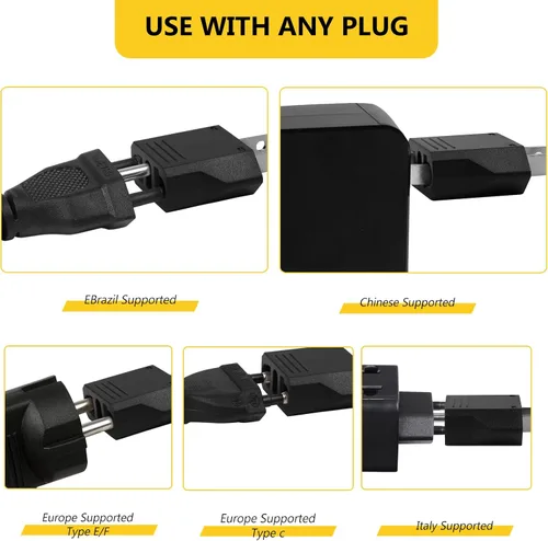 Vista 3 de 6 Pack Adaptador de Enchufe Europeo a EE. UU., Adaptador de Enchufe de Salida Europeo a Americano Pequeño para Viajes, Adaptador de Enchufe Europeo