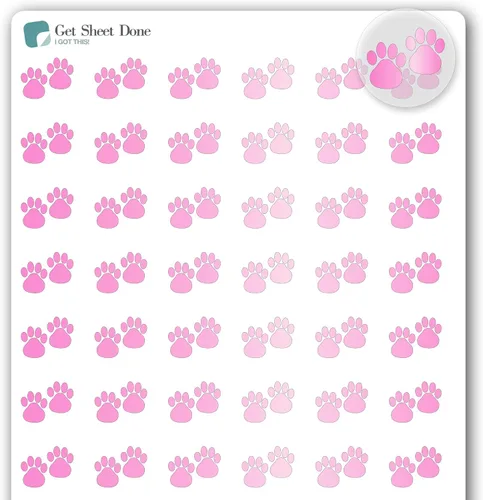 Vista 17 de Paw - Calcomanías para planificador de mascotas, 54 láminas doradas (1/2 pulgadas), recordatorio de medicamentos para el cuidado de perros y gatos