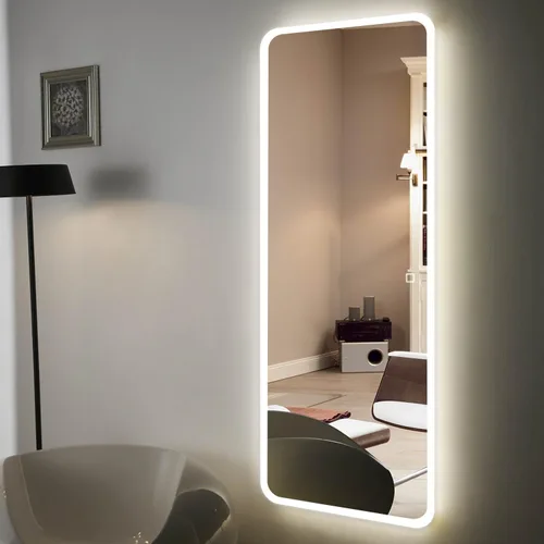 Vista 7 de H&A Espejos LED de baño, espejos de longitud completa de 65 x 24 pulgadas para pared, espejo rectangular moderno para colgar en la pared, vertical u