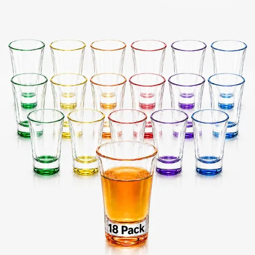 Vista 11 de Paquete de 12 vasos de chupito de 1.8 onzas a granel con base pesada, juego de vasos de chupito de medición transparentes para café, vodka, tequila