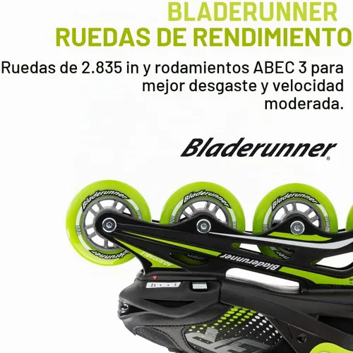 Vista 6 de Bladerunner by Rollerblade Phoenix - Patín en línea ajustable para niños Negro/Azul