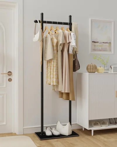 Vista 2 de Perchero independiente con base de roca natural, soporte metálico para colgar abrigos, perchero industrial, árbol de ropa para dormitorio, sala