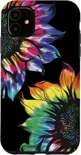 Vista 8 de Tie Dye Sunflower Phone Case Fun Colorful Retro Hippie Gift Case for iPhone 17