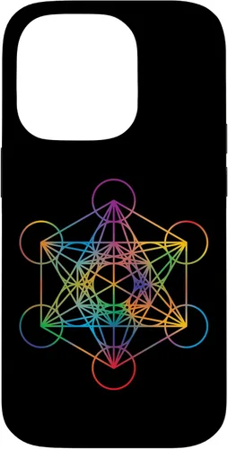 Vista 17 de iPhone 16 Geometría Sagrada Metatrón Cubo Chakra con Funda Geométrica