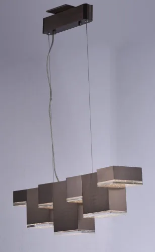 Vista 9 de ET2 E24466-160PC Pizzazz LED Geométrico Rectangular Cubo Cristalino Acrílico Lineal Lámpara de techo colgante, 7 luces 50.4 vatios totales, 9