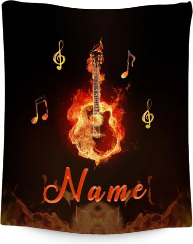 Vista 11 de Mercuryelf Manta de guitarra, suave, mullida y cálida, manta pequeña de 30 x 40 pulgadas para regazo y cuna, regalo para los amantes de la guitarra