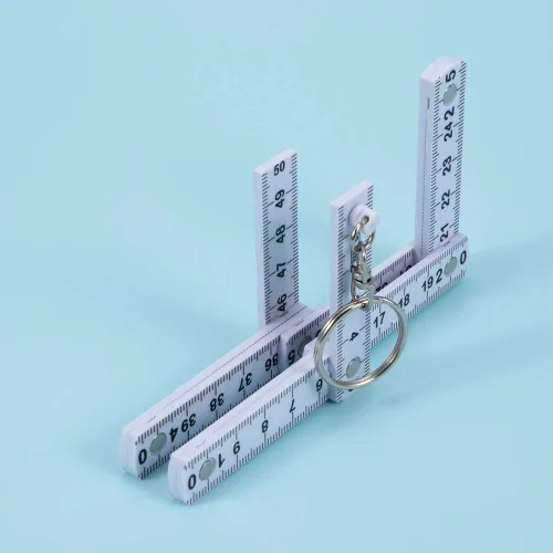 Vista 8 de Leadigol 2 llaveros de regla plegable, regla de plástico plegable portátil de 1.6 ft con llavero, herramienta de medición para mujeres y hombres