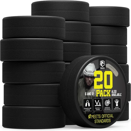 Vista 9 de EAGLES Ice Hockey Pucks 1, 2, 3, 6 or 50 Pack High Grade Pucks Official Regulation Weight & Size for Practice & Classic Training - 6 oz Diameter
