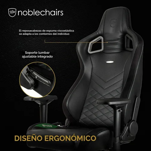 Vista 3 de Noblechairs - Sillas de oficina, sillas de gamers, Negro / Verde