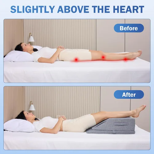Vista 3 de Almohada ajustable para piernas con elevación de circulación sanguínea para recuperación después de la cirugía, hinchazón, ciática, espalda