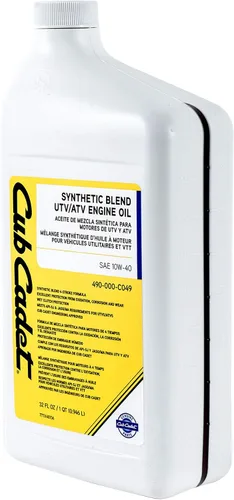 Vista 3 de CUB CADET 490-000-C049 SAE 10W-40 ATV/UTV Aceite de motor 32oz Botella Mezcla sintética