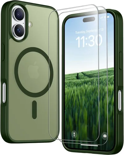 Vista 249 de SPIDERCASE Funda magnética translúcida diseñada para iPhone 11, con 2 protectores de pantalla de vidrio templado, antihuellas, para iPhone 11 de 6.1