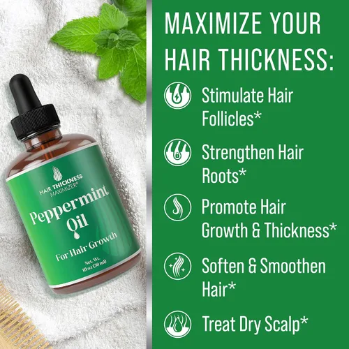 Vista 3 de Aceite para el crecimiento del cabello de menta 1oz