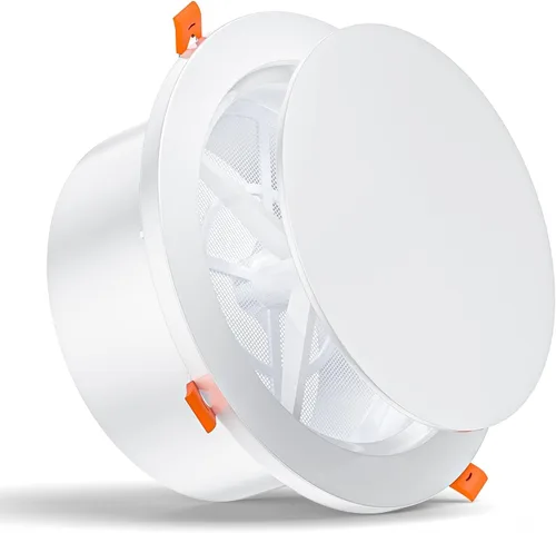 Vista 9 de HG Power - Difusor de techo de 10.1 cm con rejilla de ventilación redonda de ABS, panel ajustable y pantalla de malla extraíble, con diseño de clip