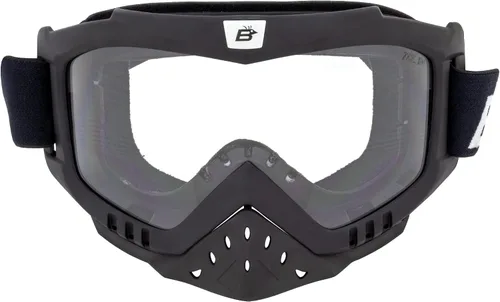 Vista 2 de Birdz Gafas Toucan para motocicleta, ATV, UTV, motocross, esquí, gafas acolchadas con protector de nariz desmontable, marco negro Claro