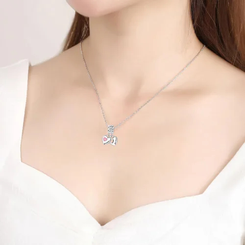 Vista 5 de Dije colgante de plata de ley 925 con forma de corazón y gato, para pulseras y collares, joyería de regalo para mujeres, niñas, familiares y amigas