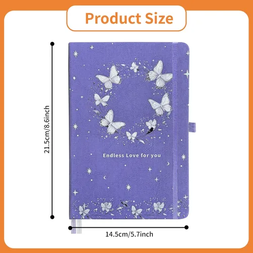 Vista 2 de Mlife Cuaderno rayado para mujeres y hombres, cuaderno de tapa dura A5 de PU para escribir, papel grueso de 100 g/m², perfecto para la universidad