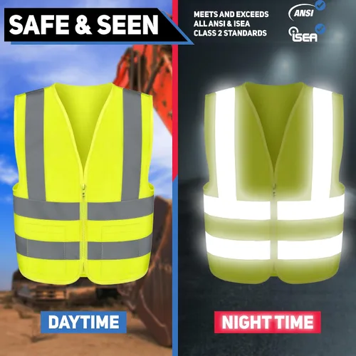 Vista 3 de Neiko High Visibility Safety Vest ANSI Class 2, 2 Pockets