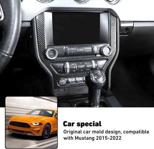 Vista 4 de Linakip Moldura de Panel de Consola Central Compatible con Ford Mustang GT 2015 2016 2017 2018 2019 2020 2021 2022 2023, Moldura de Panel de Aire
